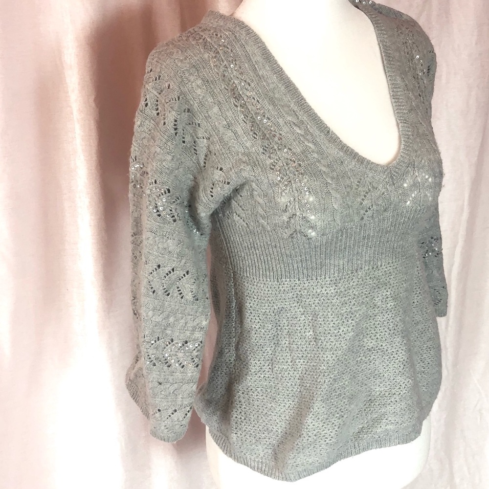Express XS sweater grey sweater boho sweater